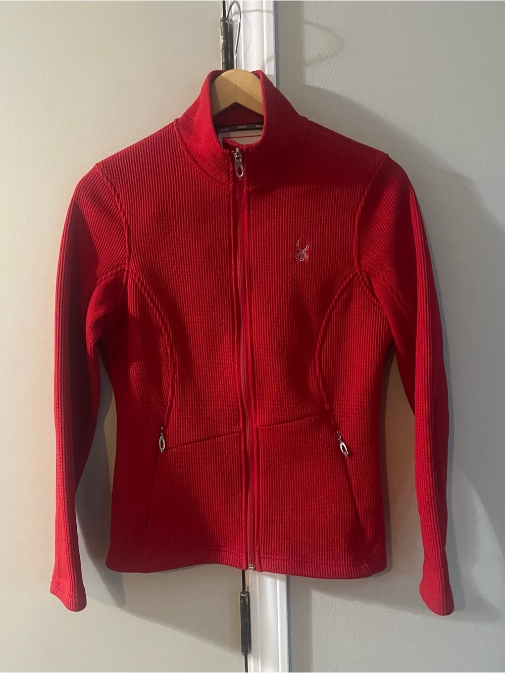 Spyder Womens Endure Core Sweater Full Zip Jacket Red Medium M Fleece Sport